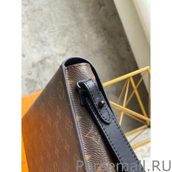S Lock A4 Pouch Monogram Macassar M80560 - Image 2