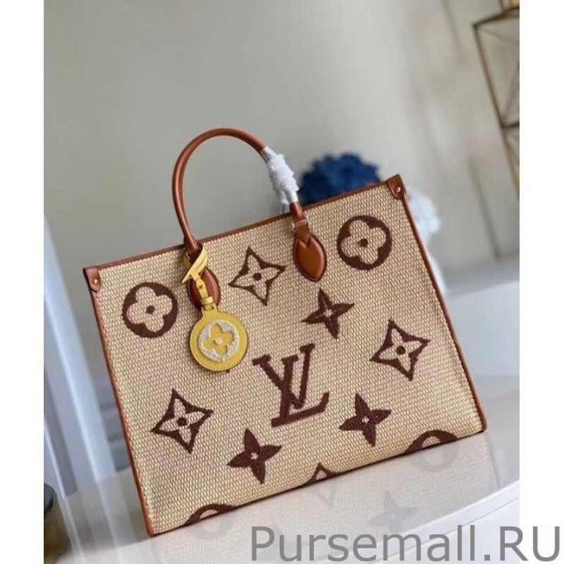 OnTheGo GM Bag In Raffia With Brown M57644 - Image 2