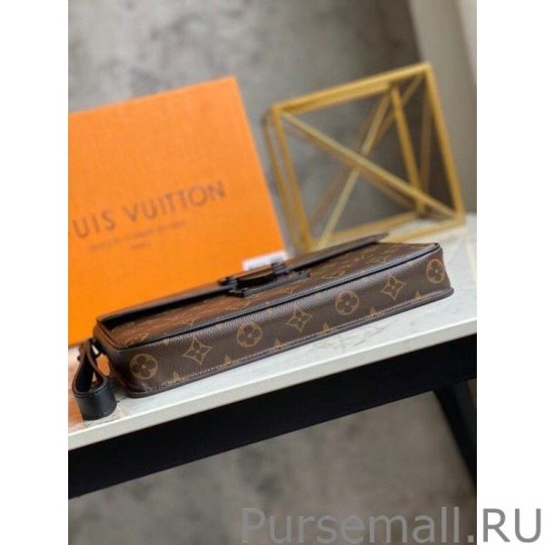 S Lock A4 Pouch Monogram Macassar M80560 - Image 4