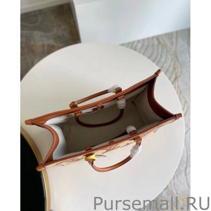 OnTheGo GM Bag In Raffia With Brown M57644 - Image 6