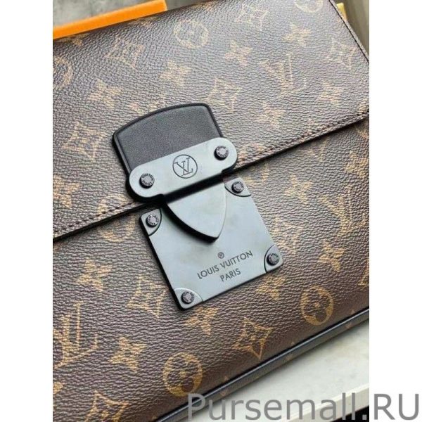 S Lock A4 Pouch Monogram Macassar M80560 - Image 7