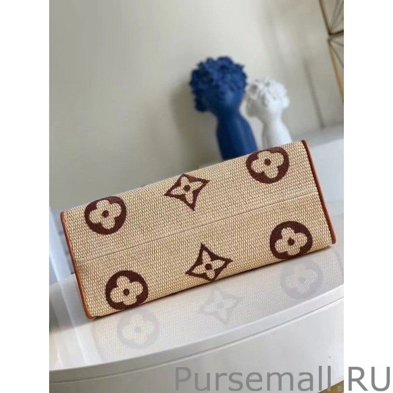 OnTheGo GM Bag In Raffia With Brown M57644 - Image 7