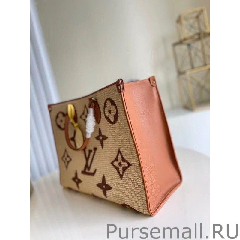 OnTheGo GM Bag In Raffia With Brown M57644 - Image 8
