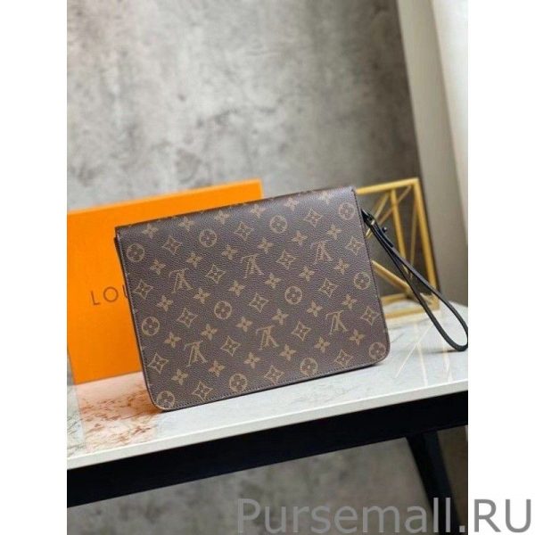S Lock A4 Pouch Monogram Macassar M80560 - Image 8