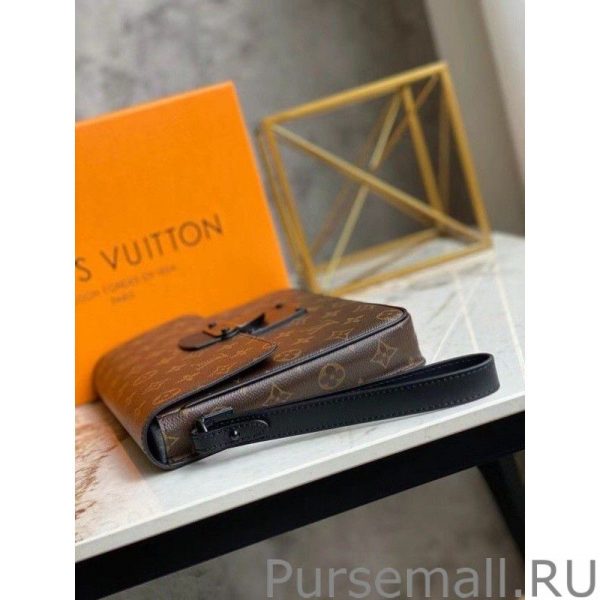 S Lock A4 Pouch Monogram Macassar M80560 - Image 10