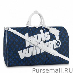 Keepall Bandouliere 55 Blue Monogram M45874
