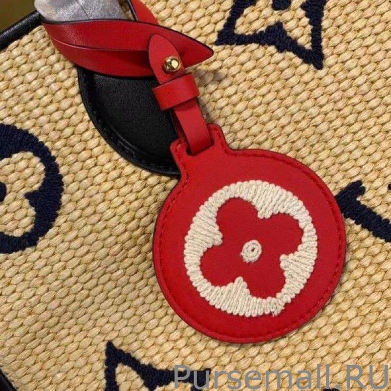 OnTheGo MM Bag In Raffia With Blue M57723 - Image 2