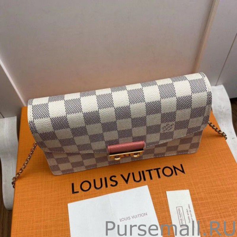 Croisette Chain Wallet Damier Azur N60358 - Image 3