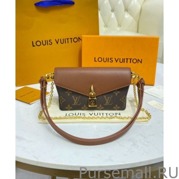 Padlock On Strap Handbags M80763 Brown - Image 3