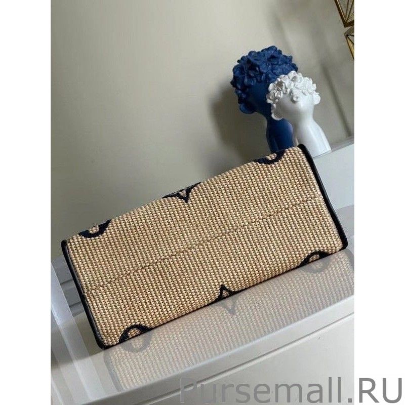 OnTheGo MM Bag In Raffia With Blue M57723 - Image 3