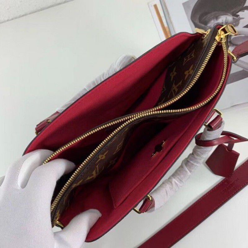 Flower Zipped Tote BB Monogram Canvas M44350 Red - Image 4