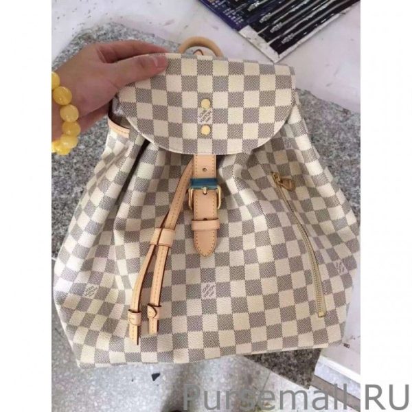 Sperone Backpack Bag Damier Azur Canvas N41578 - Image 5