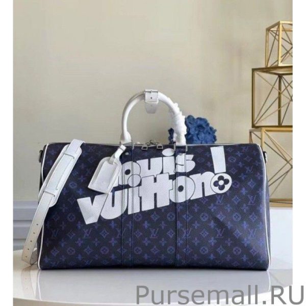 Keepall Bandouliere 55 Blue Monogram M45874 - Image 7