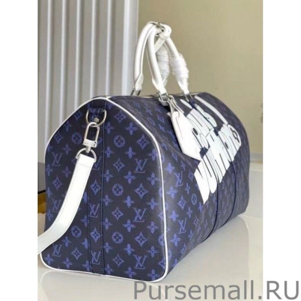 Keepall Bandouliere 55 Blue Monogram M45874 - Image 6