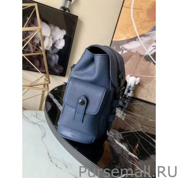 Christopher XS Bag In Navy Blue Leather M58494 - Image 8