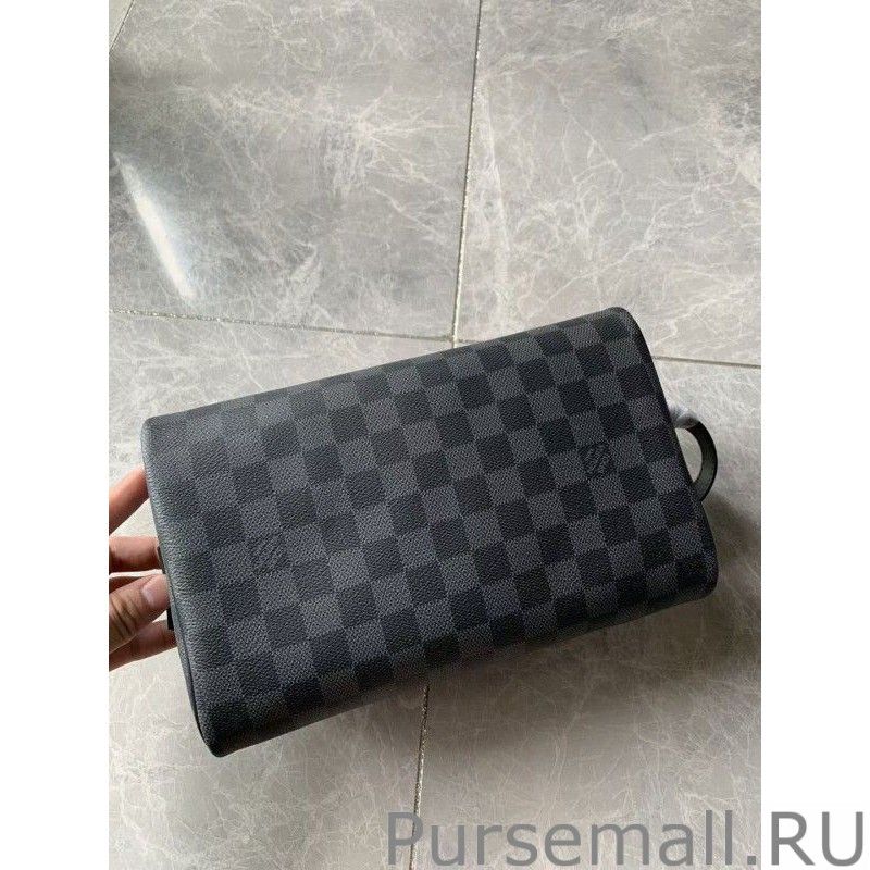 Dopp Kit Toilet Pouch Damier Graphite N40127 - Image 9