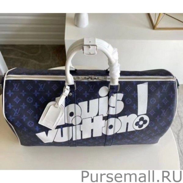 Keepall Bandouliere 55 Blue Monogram M45874 - Image 9
