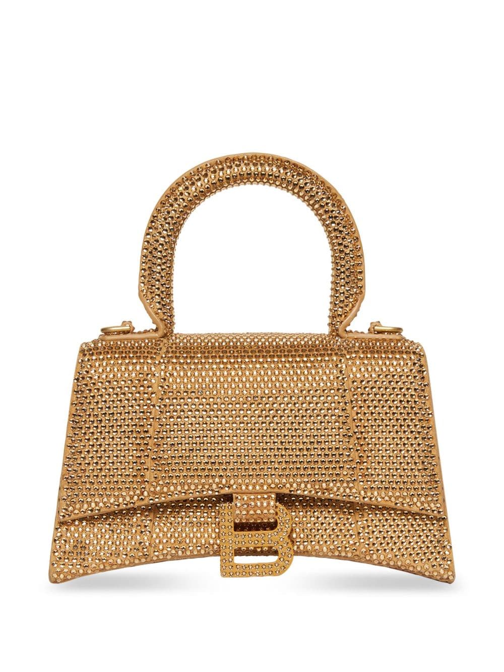 Balenciaga S Hourglass crystal-embellished suede crossbody bag
