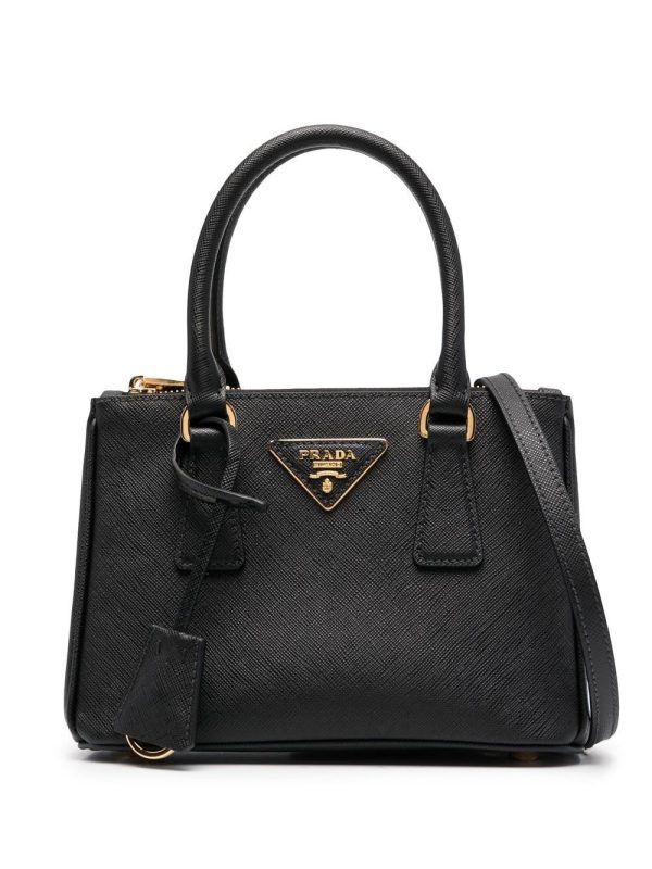 Prada logo-plaque tote bag