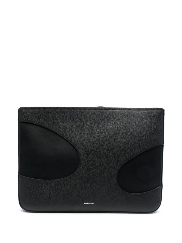 Ferragamo cut-out detail leather portfolio case