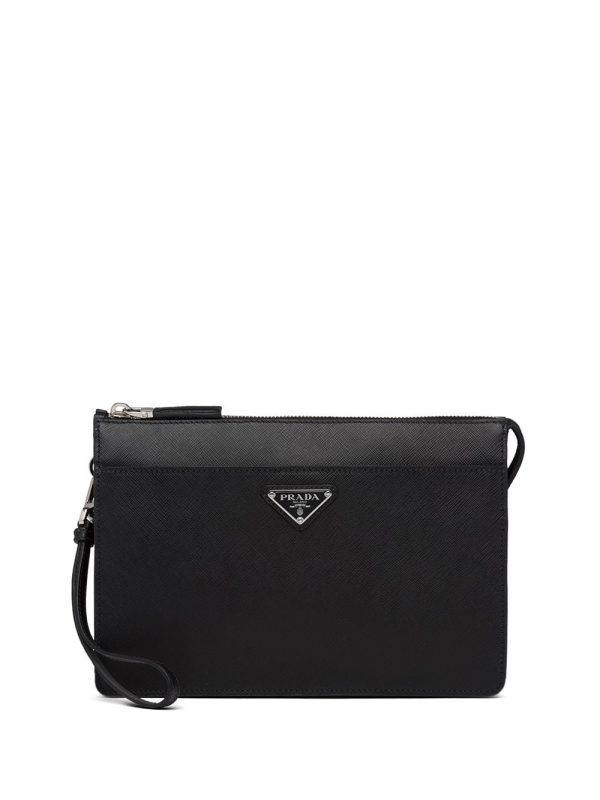 Prada logo clutch bag