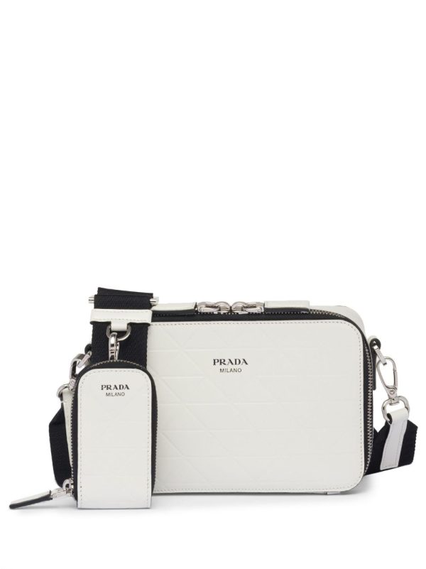 Prada Brique embossed leather shoulder bag