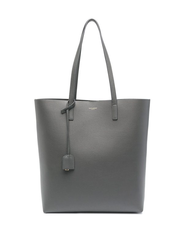 Saint Laurent logo-stamp leather tote bag