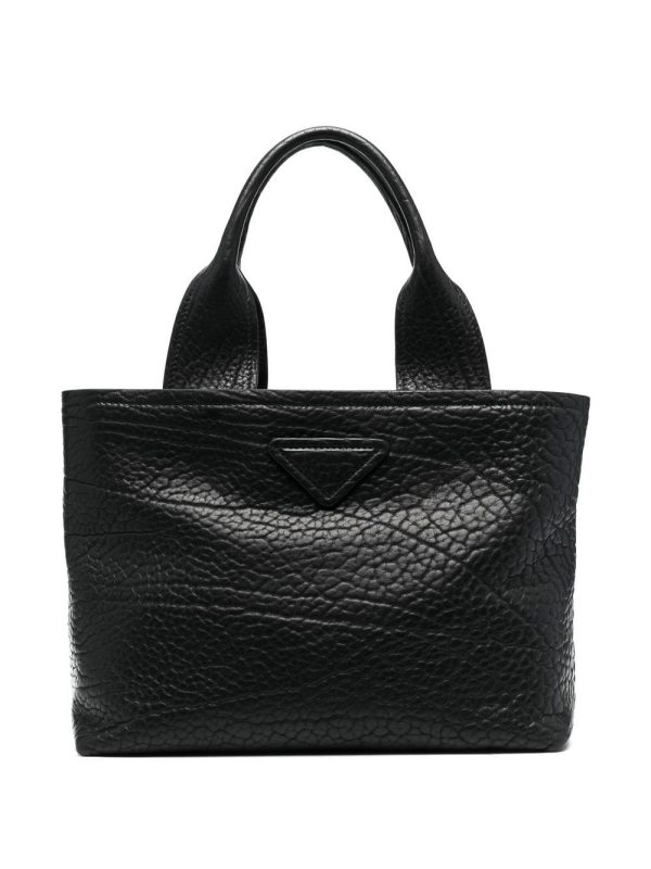 Prada logo patch tote bag