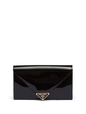 Prada patent-leather envelope bag