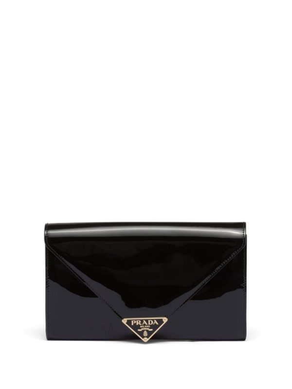 Prada patent-leather envelope bag