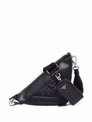 Prada logo plaque shoulder bag