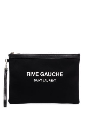 Saint Laurent logo print clutch