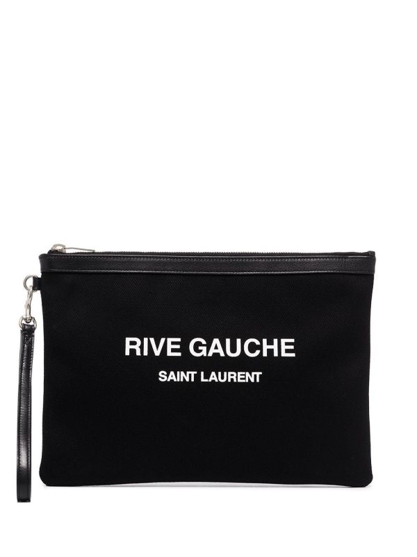 Saint Laurent logo print clutch
