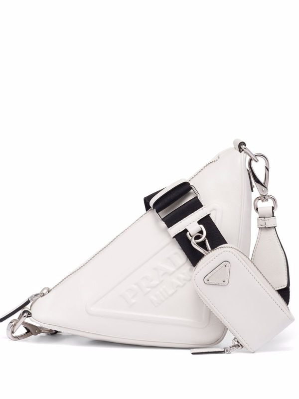 Prada logo plaque shoulder bag