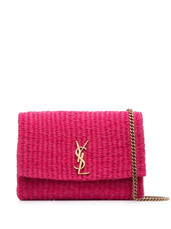 Saint Laurent Kate raffia shoulder bag