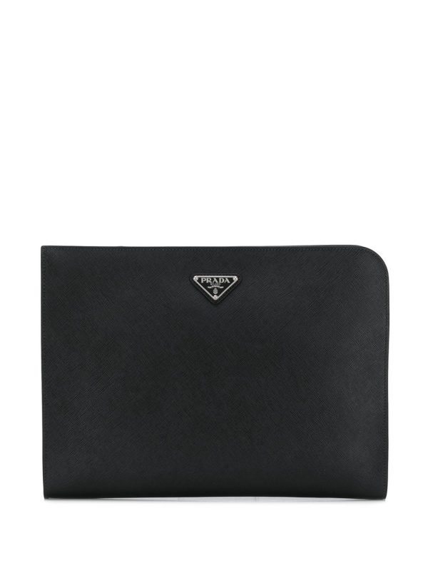 Prada logo clutch bag