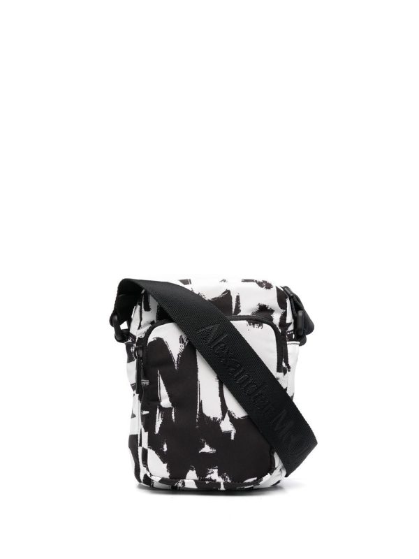 Alexander McQueen Graffiti-print mini messenger bag