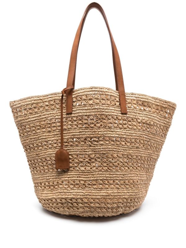 Saint Laurent interwoven raffia tote