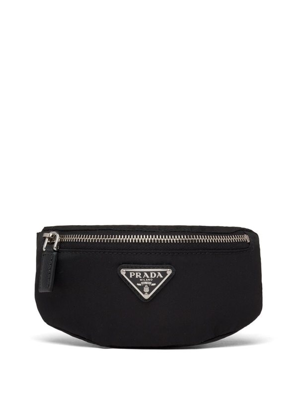Prada logo-plaque pouch bag