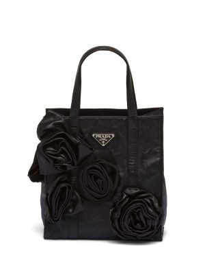 Prada mini floral-appliqué tote bag
