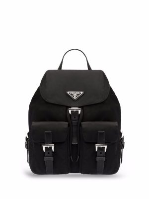 Prada logo-plaque backpack