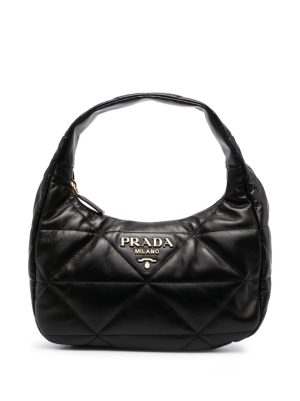 Prada logo-plaque quilted shoulder bag