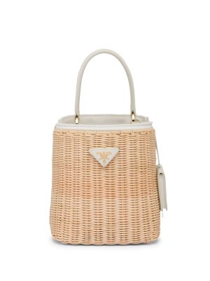 Prada Panier wicker and canvas bag