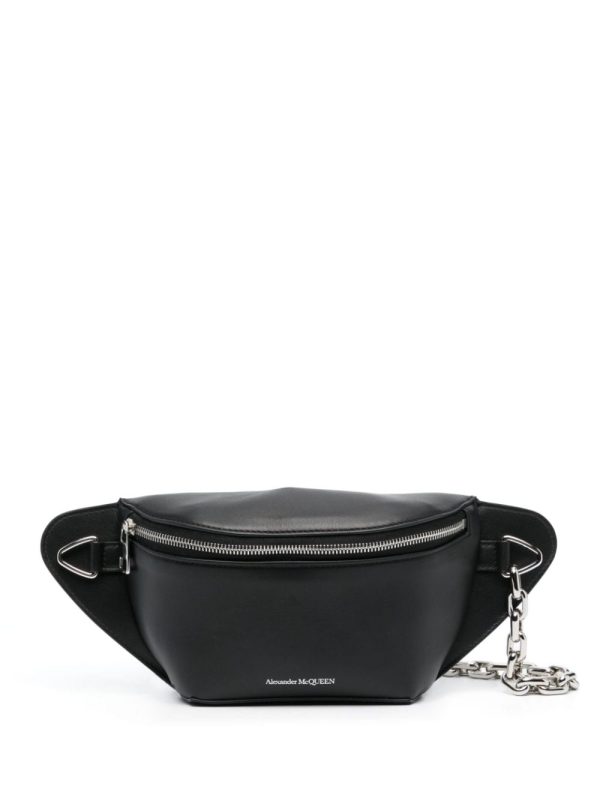 Alexander McQueen logo-print leather belt bag