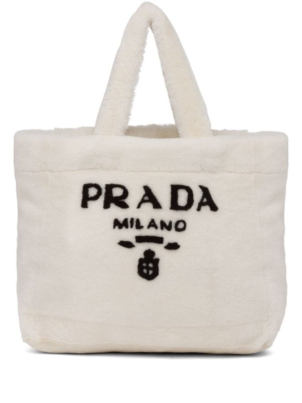 Prada shearling tote bag