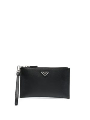 Prada logo-plaque clutch bag