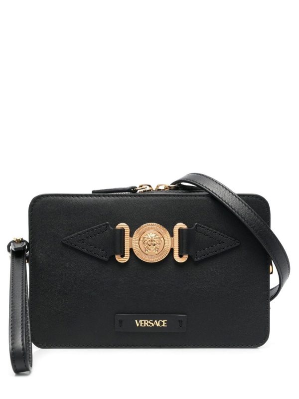 Versace Medusa-Head leather clutch bag