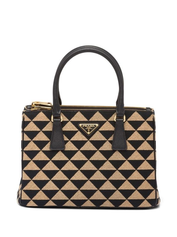 Prada small Symbole embroidered tote bag