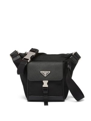 Prada recycled nylon Saffiano leather shoulder bag