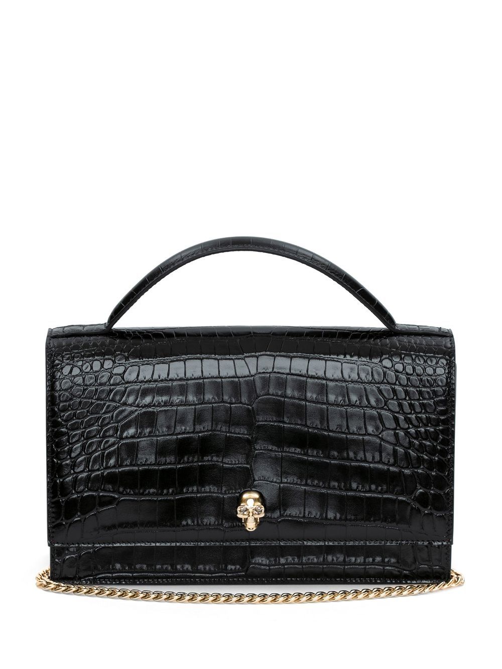 Alexander McQueen Skull crocodile-embossed shoulder bag